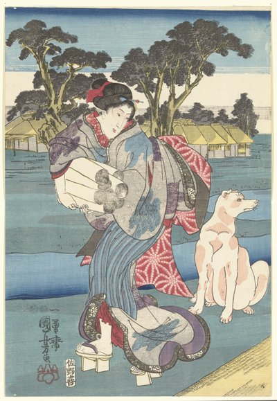 El río Toi Tama en la provincia de Settsu. de Utagawa Kuniyoshi