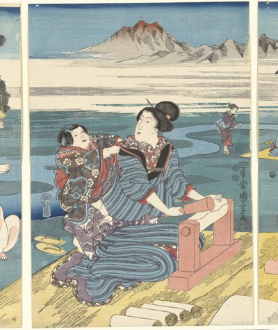 El río Toi Tama en la provincia de Settsu. de Utagawa Kuniyoshi