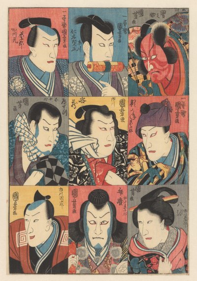Ichikawa Danjûrô VIII en ocho roles diferentes de Utagawa Kuniyoshi
