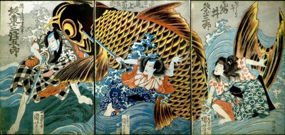 Iwai Kumesaburō II como Katsushika no Ojū de Utagawa Kuniyoshi