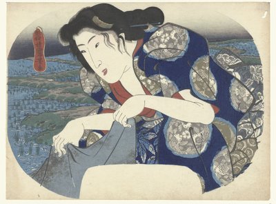 Mujer lavando ropa de Utagawa Kuniyoshi