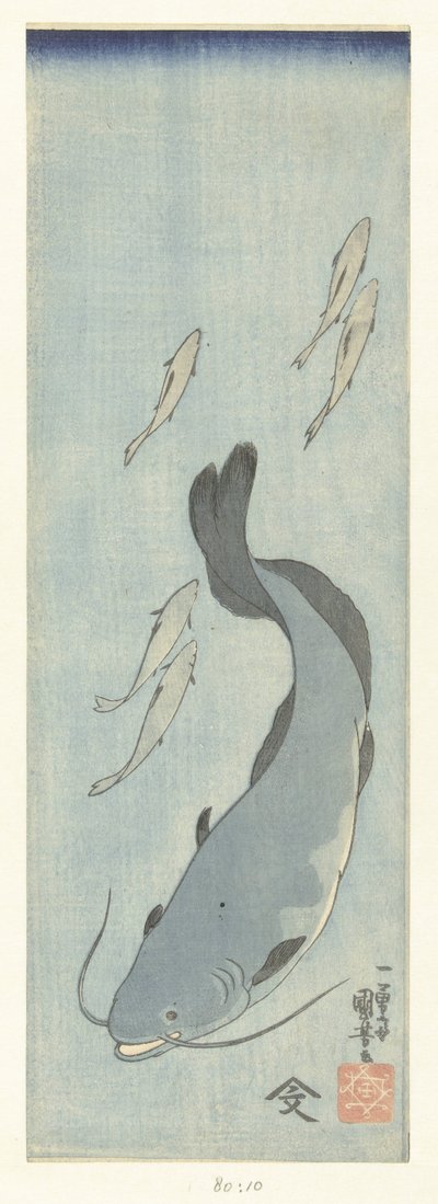 Bagre y cinco truchas de Utagawa Kuniyoshi