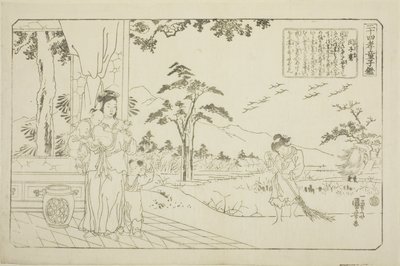 Min Ziqian (Binshiken), de la serie "Veinticuatro paradigmas de piedad filial como espejo para niños (Nijushiko doji kagami)" de Utagawa Kuniyoshi