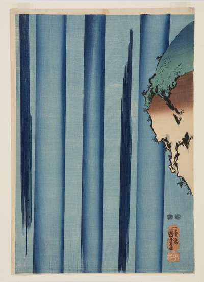 Mongaku Shonin bajo la cascada de Utagawa Kuniyoshi