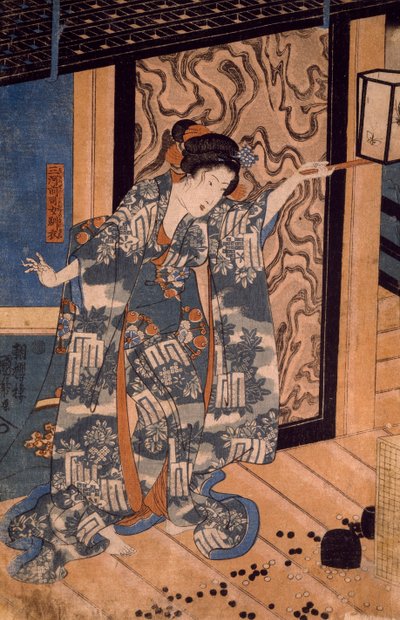 Nareginu, hija de Mikawa no Zenji de Utagawa Kuniyoshi
