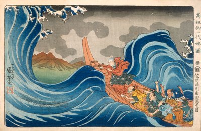 Nichiren calmando la tormenta de Utagawa Kuniyoshi