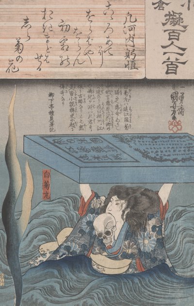 Imitación de Ogura de los cien poetas de Utagawa Kuniyoshi