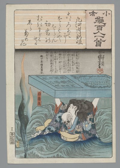 Ogura Imitación de los cien poemas (título de la serie) de Utagawa Kuniyoshi
