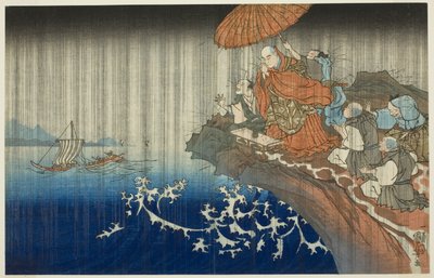 Rezando para que llueva en Ryozengasaki en Kamakura, 1271 (Bun