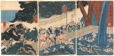 Cascada Roben en el Monte Oyama (Oyama Roben no taki) de Utagawa Kuniyoshi