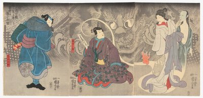Escena de una historia de fantasmas: El Demonio Gato Okazaki, 7º mes de Utagawa Kuniyoshi