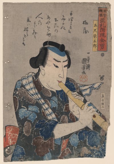Tocador de Shakuhachi de Utagawa Kuniyoshi