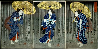 Lluvia repentina en el calor del verano (Shochū no yūdachi), c.1849-1851 de Utagawa Kuniyoshi