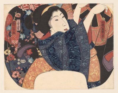 Ventilación de verano de ropa. Una selección de seis escenas modernas de verano (título de la serie) de Utagawa Kuniyoshi