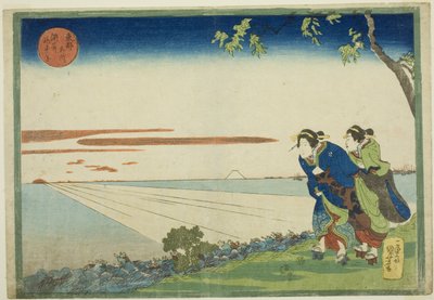Amanecer de Año Nuevo en Susaki (Susaki hatsu hinode no zu), de la serie "Lugares famosos de la capital oriental (Toto meisho)" de Utagawa Kuniyoshi