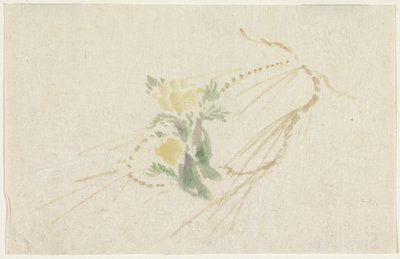 Rama con flores amarillas de Utagawa Kuniyoshi
