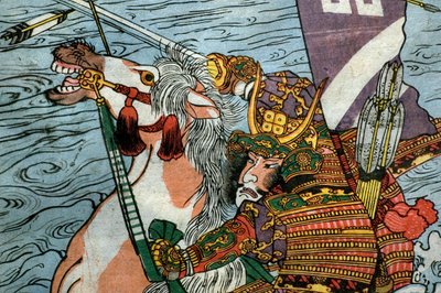 La Batalla en el Río Uji (Ujigawa kassen no zu), c.1831-32 de Utagawa Kuniyoshi