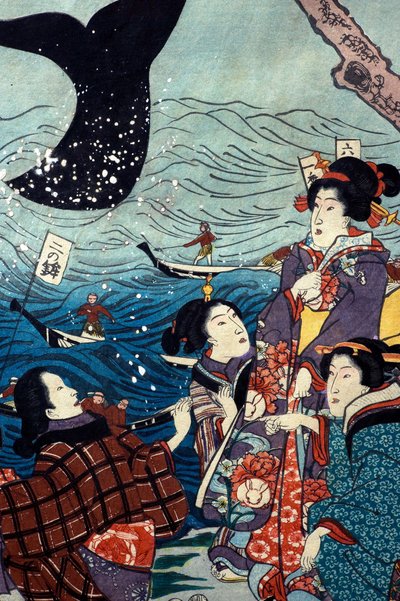 El florecimiento de siete costas con grandes peces de Utagawa Kuniyoshi