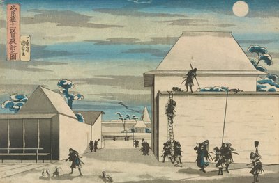 La Liga Leal de los Cuarenta y Siete Ronin (Ch?shingura), Acto XI: El Ataque Nocturno de Utagawa Kuniyoshi