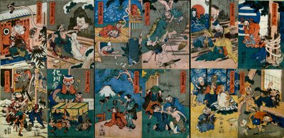 El Chūshingura de los Monstruos (Bakemono Chūshungura), c.1839-42 de Utagawa Kuniyoshi