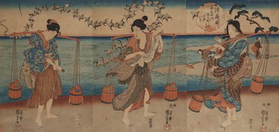 El río cristalino Plover en la provincia de Mutsu de Utagawa Kuniyoshi