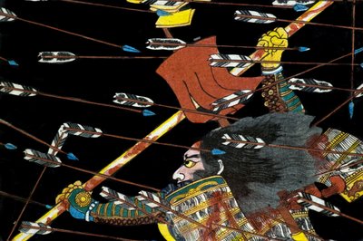 La batalla en Shijō Nawate, c.1857 de Utagawa Kuniyoshi