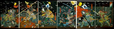 La batalla en Shijō Nawate, c.1857 de Utagawa Kuniyoshi
