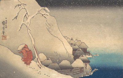 Viajando en una Tormenta de Nieve de Utagawa Kuniyoshi