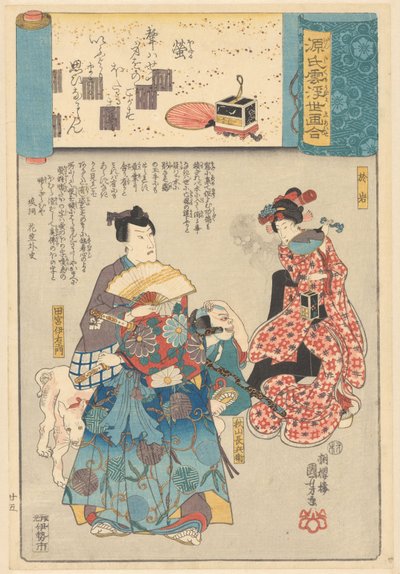 Ukiyo e paralelos a los capítulos nublados del Genji de Utagawa Kuniyoshi