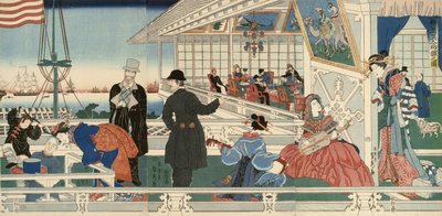 Un edificio mercantil americano en Yokohama de Utagawa Sadahide