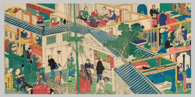 Casa de comerciante extranjero de Utagawa Sadahide
