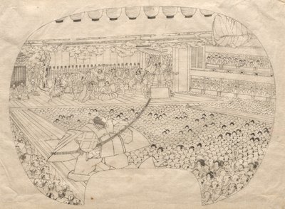 Interior del Teatro Kabuki de Utagawa Sadahide