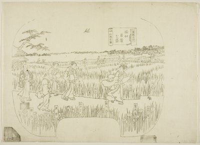 Bloque clave para un grabado de la serie "Toto meisho" (Vistas famosas de la capital oriental) de Utagawa Sadahide