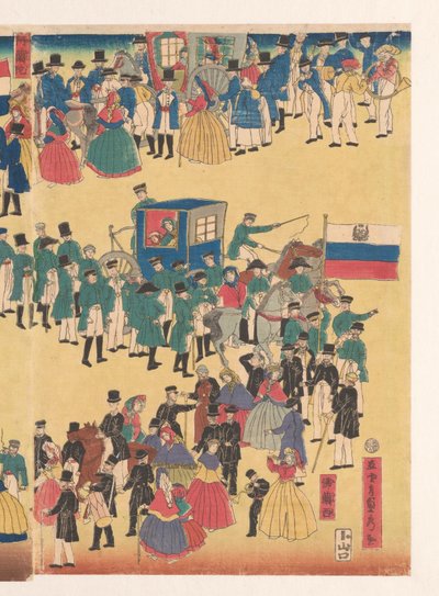 Procesión de personas de las Cinco Tierras de Utagawa Sadahide