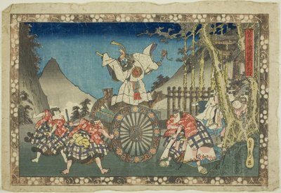 La escena de tirar del carro (Kurumabiki no dan), de la serie "Los secretos de Sugawara (Sugawara denju)" de Utagawa Sadahide