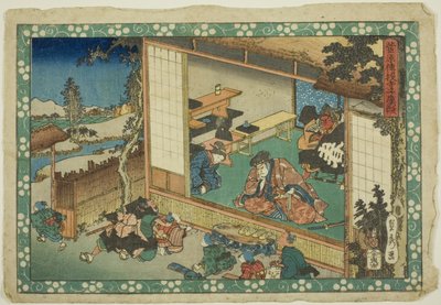 Escena de la escuela del pueblo (Terakoya), de la serie "Los secretos de Sugawara (Sugawara denju)" de Utagawa Sadahide