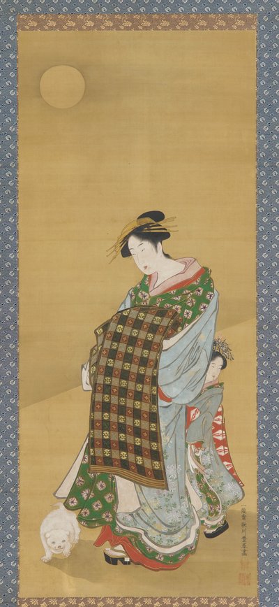 Una cortesana y su asistente de Utagawa Toyoharu