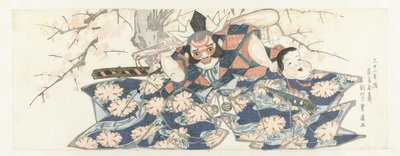 Una guerrera sosteniendo una maja de Utagawa Toyohiro
