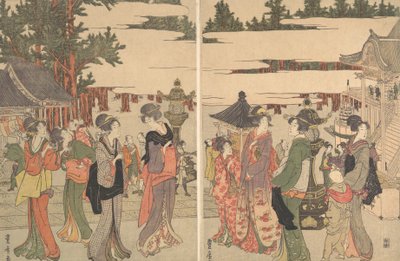 Horinouchi Myo-ho-ji Eho Mairi no Zu, ca. 1804 de Utagawa Toyohiro