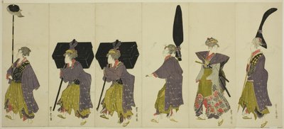 Parodia de una procesión de daimyo de Utagawa Toyohiro