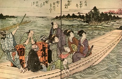 Personas viajando en un bote, 1804, 1924 de Utagawa Toyohiro