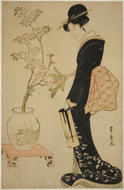 Viendo Ikebana de Utagawa Toyohiro