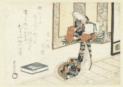 mujer cargando una caja de madera de Utagawa Toyokuni (I)