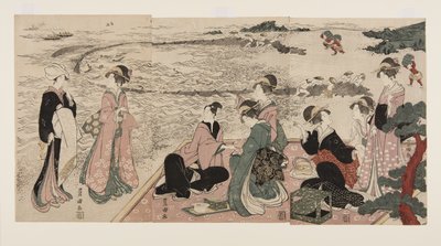 Un Picnic en la Orilla del Mar de Utagawa Toyokuni