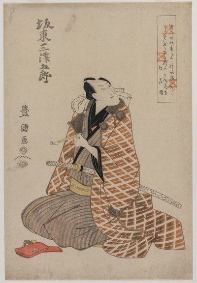 Bando Mitsugoro IV con una túnica de viaje de Utagawa Toyokuni