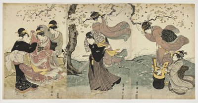 Flores en el viento, c. 1797-1800 de Utagawa Toyokuni