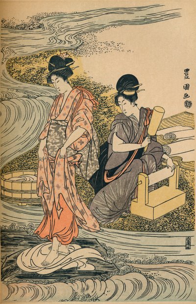 Lavado de ropa, c1800 de Utagawa Toyokuni