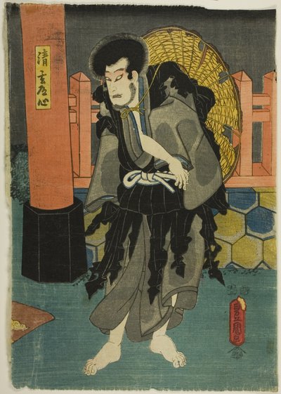 Actor que interpreta a Seigen Doshin en la obra Hana butai banjaku soga de Utagawa Toyokuni I