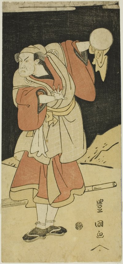 Actor en una escena de un drama de Utagawa Toyokuni I