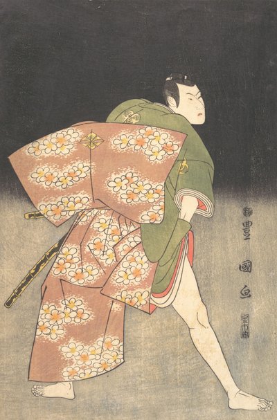 Bando Minosuke Mitsugoro III en el papel de un joven samurái de Utagawa Toyokuni I